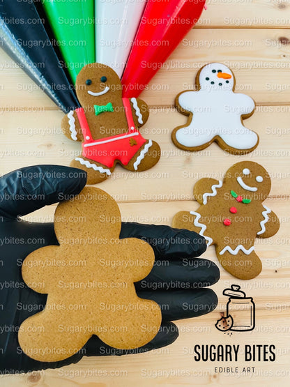 Gingerbread Cookie Decorating Kit, Christmas DIY Cookie Kit, (Large Cookies), ***INCLUDES 24 ITEMS***With 4 Icing Bags & 3 Deluxe Sprinkles!