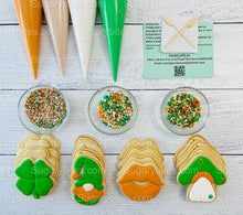 Load image into Gallery viewer, St Patricks Day Cookie Decorating Kit St. Patrick’s Day DIY Cookie Kit, **INCLUDES 23 ITEMS** (Large Cookies), Included Deluxe Sprinkles
