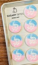 Load image into Gallery viewer, Gender Reveal Cookies, Baby Shower Cookies, (Includes 12 Large Cookies), baby shower favors, Baby Gender Reveal Cookies!
