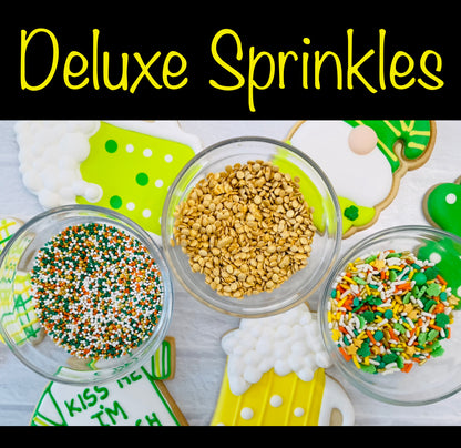 St Patricks Day Cookie Decorating Kit St. Patrick’s Day DIY Cookie Kit, **INCLUDES 24 ITEMS** (Large Cookies), Included Deluxe Sprinkles