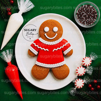 Giant Gingerbread Man Cookie Decorating Kit, 11 Inch Christmas DIY Cookie, Family Holiday Activity, Kids Christmas Gift