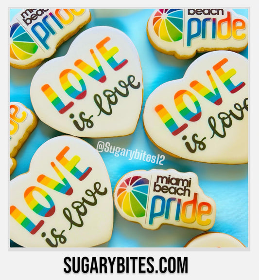 Pride Cookie Set, Love Cookie Set, Rainbow Cookie Gift,**SET of 12 Large Cookies**, sugar vanilla iced, printed delicious cookies