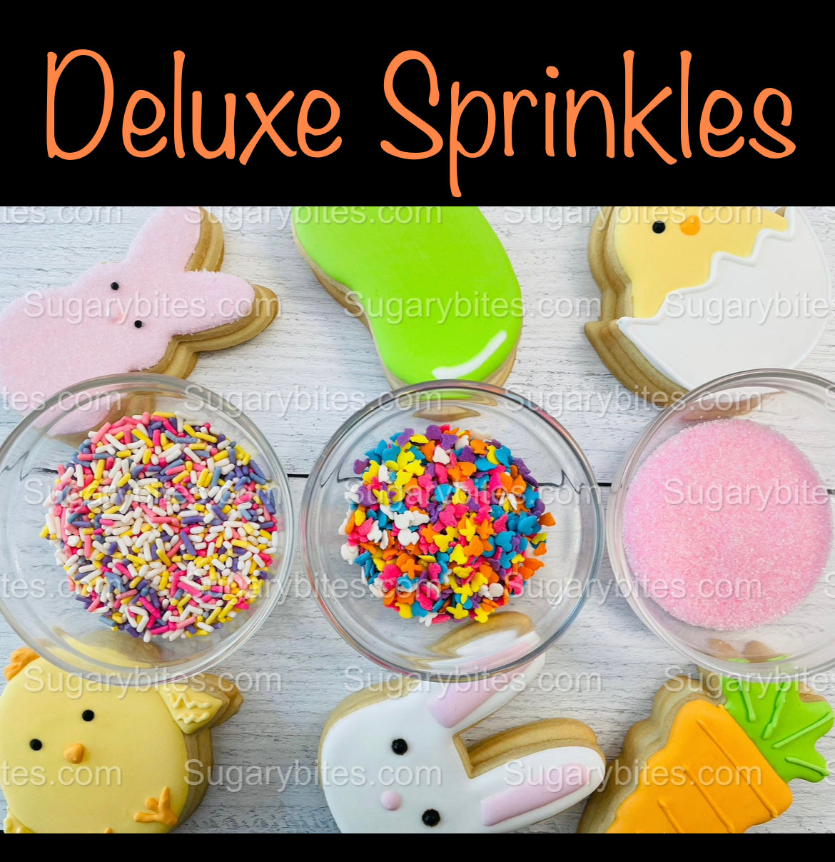 Easter Cookie Decorating Kit, Easter DIY Cookie Kit, **INCLUDES 25 ITEMS** (Large Cookies), Included Deluxe Sprinkles