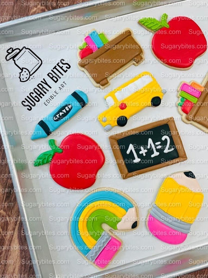 Back to School Cookie Decorating Kit, ***INCLUDES 28 ITEMS***** (large cookies), teacher appreciation, School gift…. includes FREE Bonus!!!