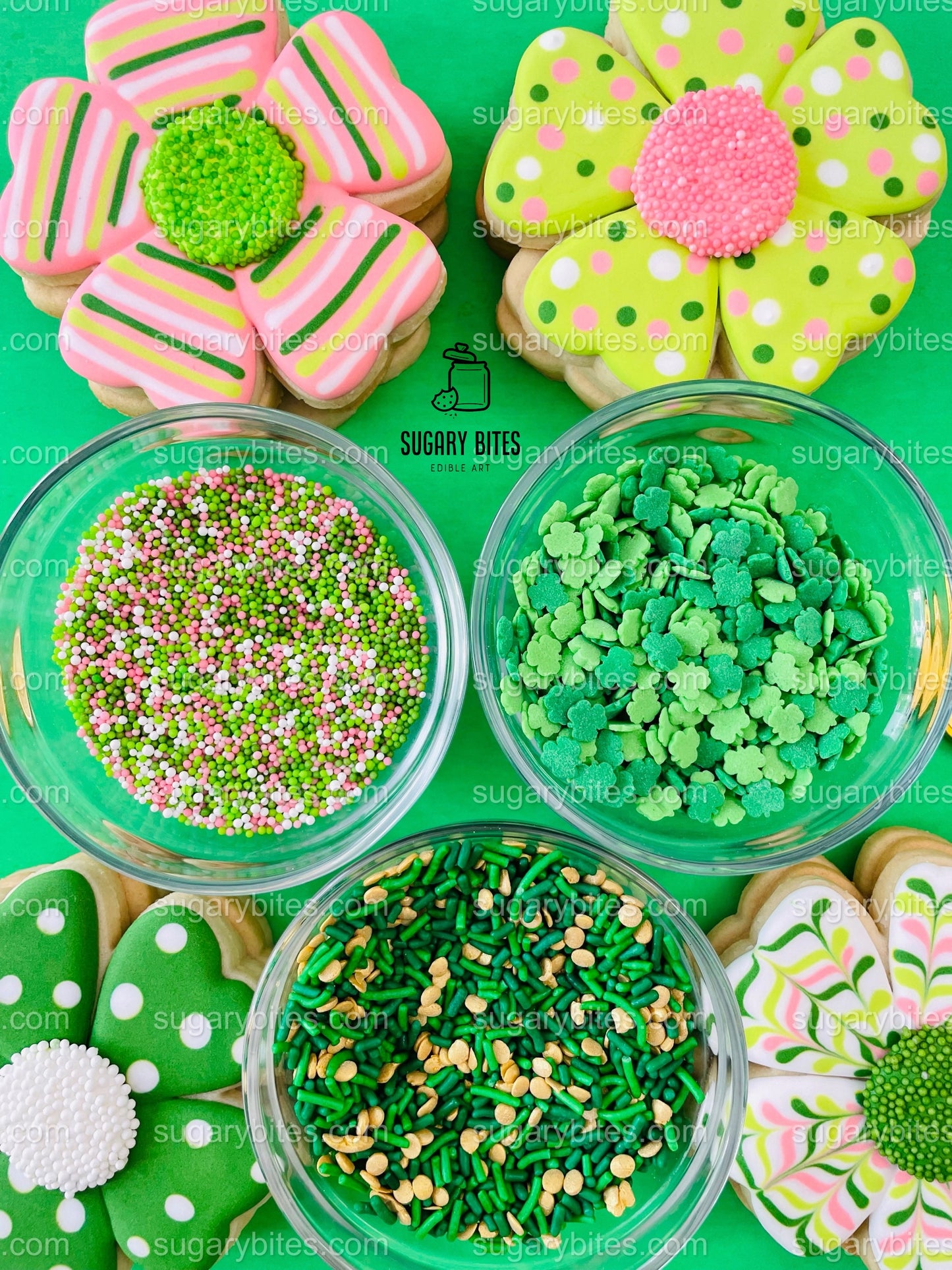 St Patrick’s Day Cookie Decorating Kit, St. Patrick’s Day DIY Cookie Kit, **INCLUDES 24 ITEMS** (Large Cookies), Included Deluxe Sprinkles