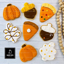 Load image into Gallery viewer, Fall Cookie Decorating Kit, ***INCLUDES 24 ITEMS*** Zoom Party Favors, Assorted Shaped Cookie Kit, (Large Cookies)
