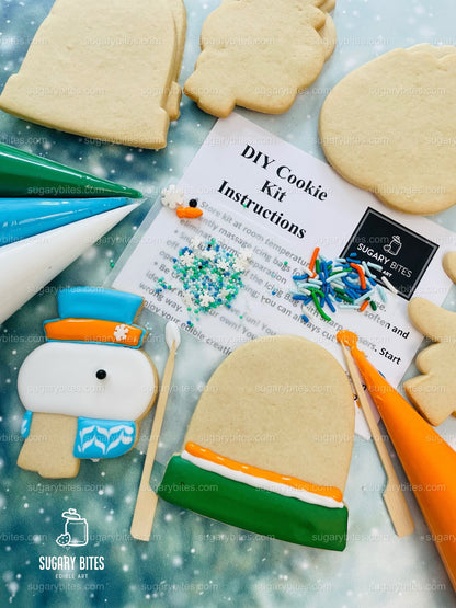 Winter Cookie Decorating Kit, Winter DIY Cookie Kit, (Large Cookies) ***INCLUDES 24 ITEMS*** With 4 Icing Bags & 3 Deluxe Sprinkle!!