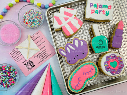 Pajama Party Cookie Decorating Kit, DIY Sleepover Sugar Cookie Kit, **INCLUDES 26 ITEMS**, (Large Cookies)… with Deluxe Sprinkles!!!