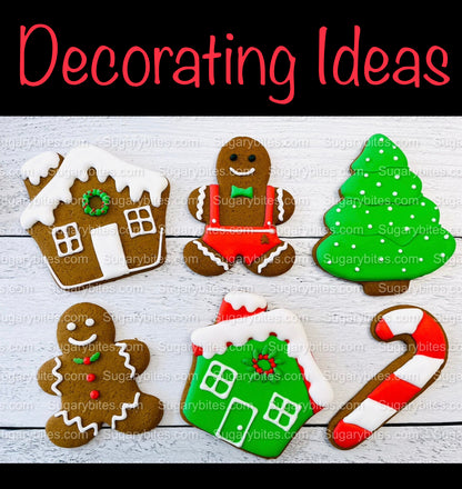 Gingerbread Cookie Decorating Kit, Christmas DIY Cookie Kit, (Large Cookies), ***INCLUDES 24 ITEMS***With 4 Icing Bags & 3 Deluxe Sprinkles!