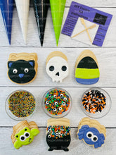 Load image into Gallery viewer, Halloween Cookie Decorating Kit, DIY Cookie Kit, (Large Cookies) ***INCLUDES 24 ITEMS*** With 4 Icing Bags &amp; 3 Deluxe Sprinkle!
