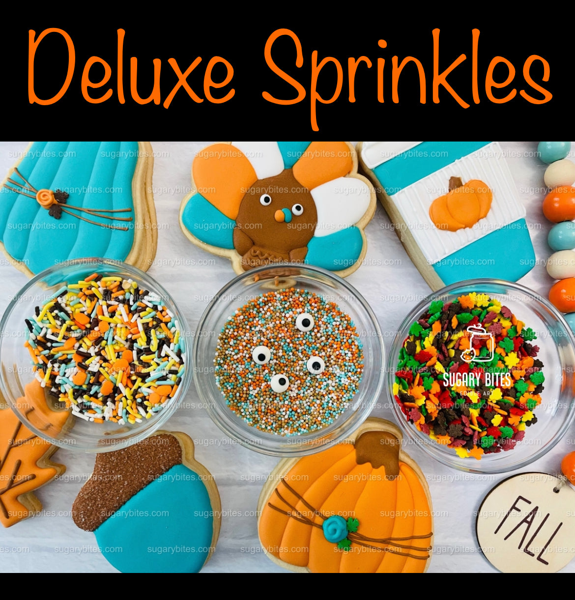 Fall Cookie Decorating Kit, ***INCLUDES 24 ITEMS*** Zoom Party Favors, Assorted Shaped Cookie Kit, (Large Cookies)