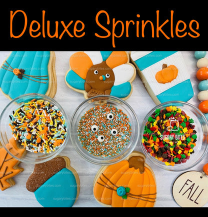 Fall Cookie Decorating Kit, ***INCLUDES 24 ITEMS*** Zoom Party Favors, Assorted Shaped Cookie Kit, (Large Cookies)