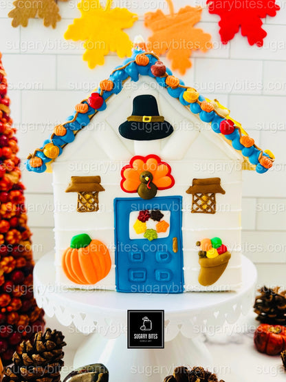 Fall Gingerbread House Cookie Decorating Kit, DIY Cookie Kit, (Large Cookies), ***INCLUDES 30 ITEMS***With 5 Icing Bags & 11 Deluxe Sprinkles