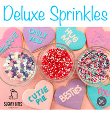 Load image into Gallery viewer, Valentine’s Day Cookie Decorating Kit, Heart DIY Cookie Kit, **INCLUDES 24 ITEMS** (Large Cookies), Deluxe Sprinkles Included!!!
