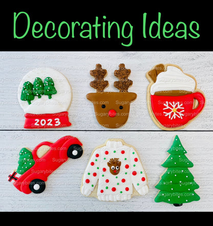 Christmas Cookie Decorating Kit, Christmas DIY Cookie Kit, (Large Cookies), ***INCLUDES 26 ITEMS*** with Free Bonus!!