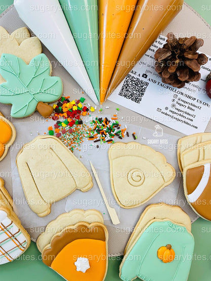 Fall Cookie Decorating Kit – Pumpkin, Pie & Football DIY Cookie Kit