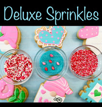 Load image into Gallery viewer, Valentine’s Day Cookie Decorating Kit, Heart DIY Cookie Kit, **INCLUDES 24 ITEMS** (Large Cookies), Deluxe Sprinkles Included!!!
