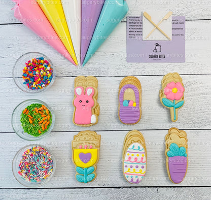 Easter Cookie Decorating Kit, Easter DIY Cookie Kit, **INCLUDES 25 ITEMS** (Large Cookies), Included Deluxe Sprinkles