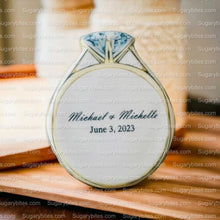 Load image into Gallery viewer, Wedding Ring Cookies,  Bridal Shower Cookies, **SET of 12 Cookies** Engagement Cookies, Bridal Party Gift, Bridal Flavors, Gourmet Fresh Cookies
