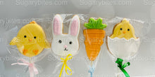 Load image into Gallery viewer, Easter Cookies, 12 LARGE COOKIES, Easter Cookies, Easter or Spring gift, party favors or any occasion!!!

