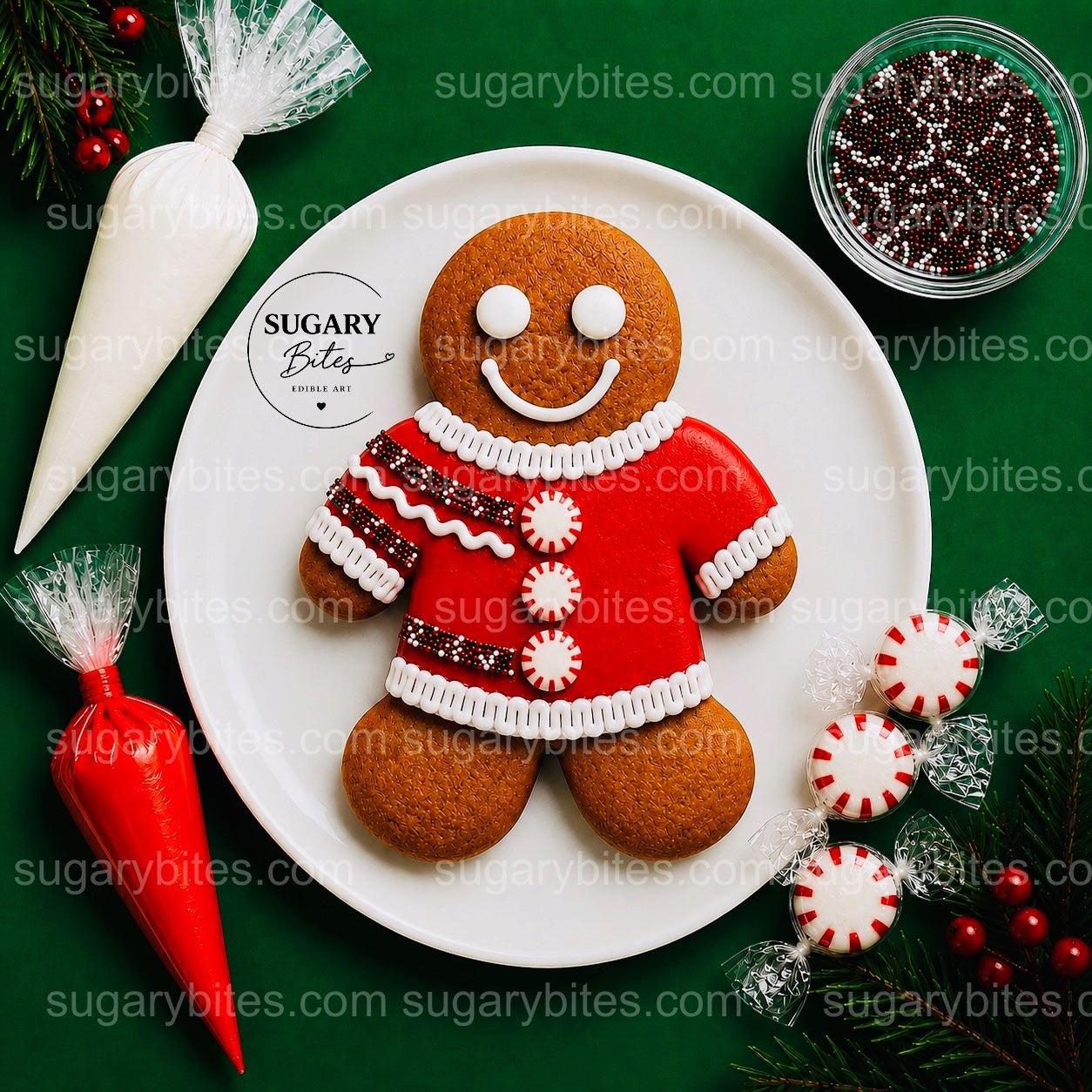 Giant Gingerbread Man Cookie Decorating Kit, 11 Inch Christmas DIY Cookie, Family Holiday Activity, Kids Christmas Gift