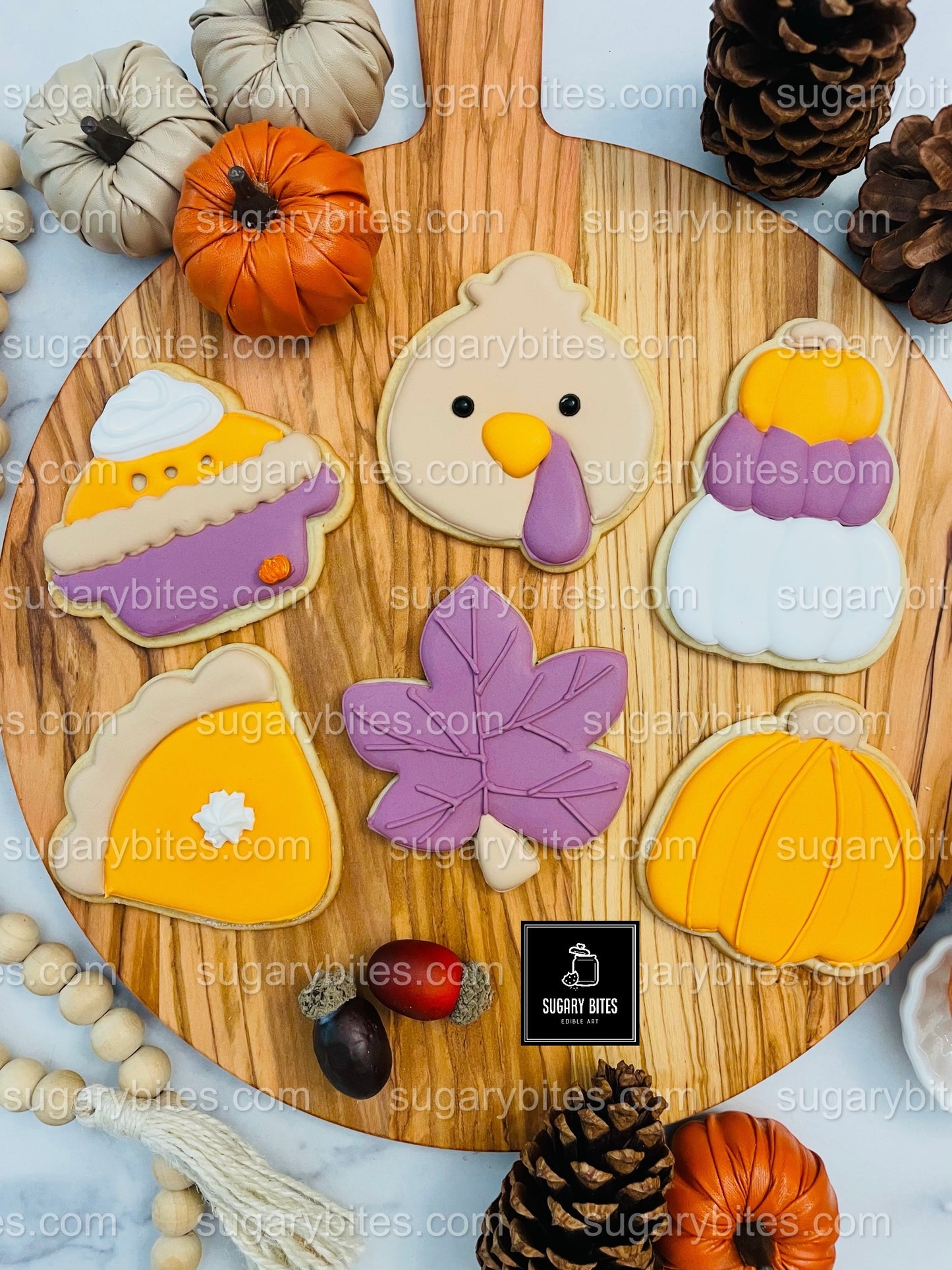 Fall Cookie Decorating Kit, Thanksgiving DIY cookie kit **INCLUDES 24 ITEMS* Zoom Party Favors, Assorted Shaped Cookie Kit, (Large Cookies)