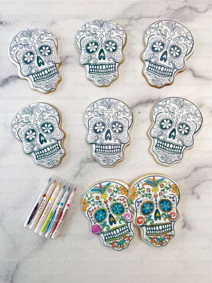 Halloween Cookies, Cookie Coloring Kit 6 or 12 Cookies with 6 Edible Ink Markers!