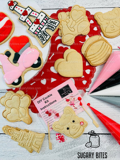 Valentines Cookie Decorating Kit, DIY Cookie Kit, **INCLUDES 25 ITEMS** (Large Cookies), Deluxe Sprinkles Included & 5 Icing Bags!!
