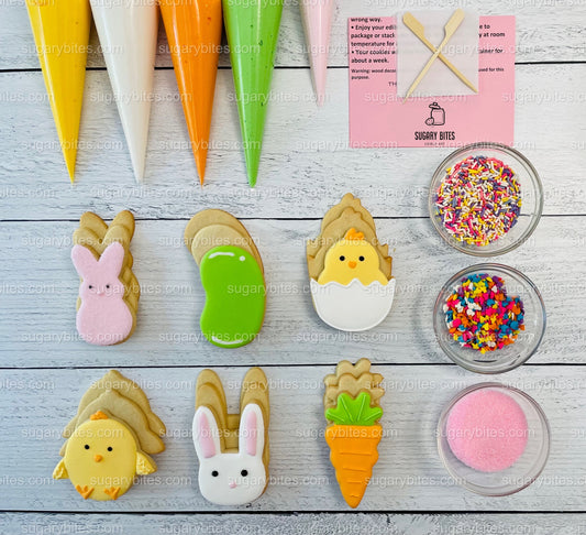 Easter Cookie Decorating Kit, Easter DIY Cookie Kit, **INCLUDES 25 ITEMS** (Large Cookies), Included Deluxe Sprinkles