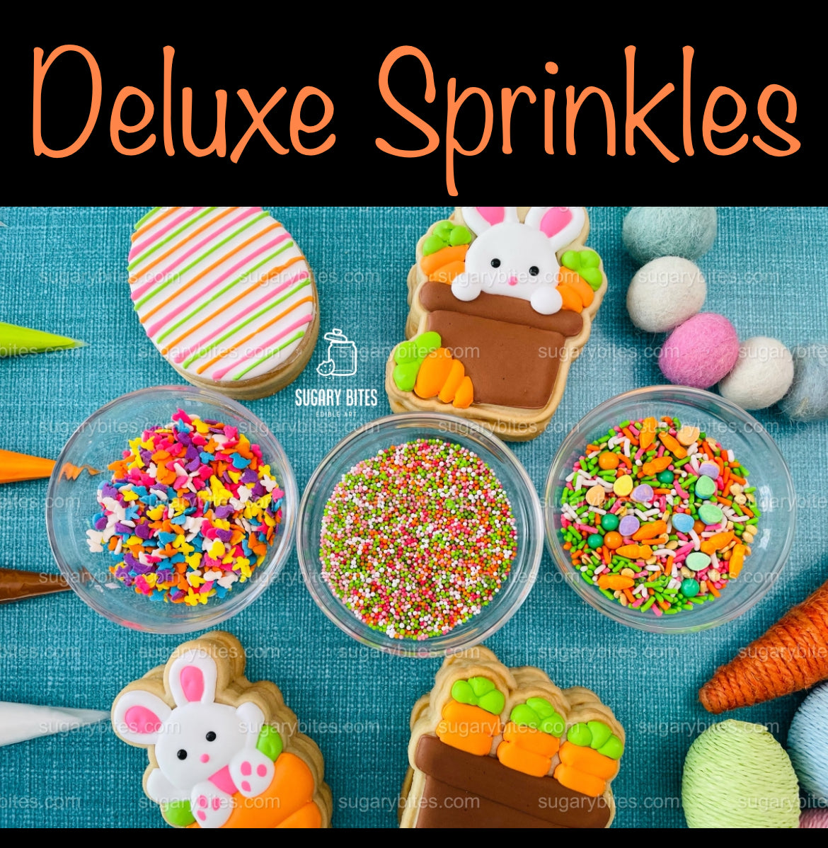 Easter Cookie Decorating Kit, DIY Spring Sugar Cookie Decorating Kit, **INCLUDES 26 ITEMS**,(Large Cookies)…with 5 Icing Bags & Free Bonus!!!