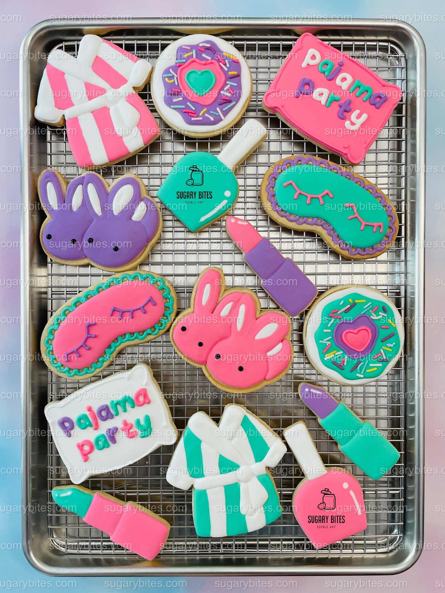 Pajama Party Cookie Decorating Kit, DIY Sleepover Sugar Cookie Kit, **INCLUDES 26 ITEMS**, (Large Cookies)… with Deluxe Sprinkles!!!