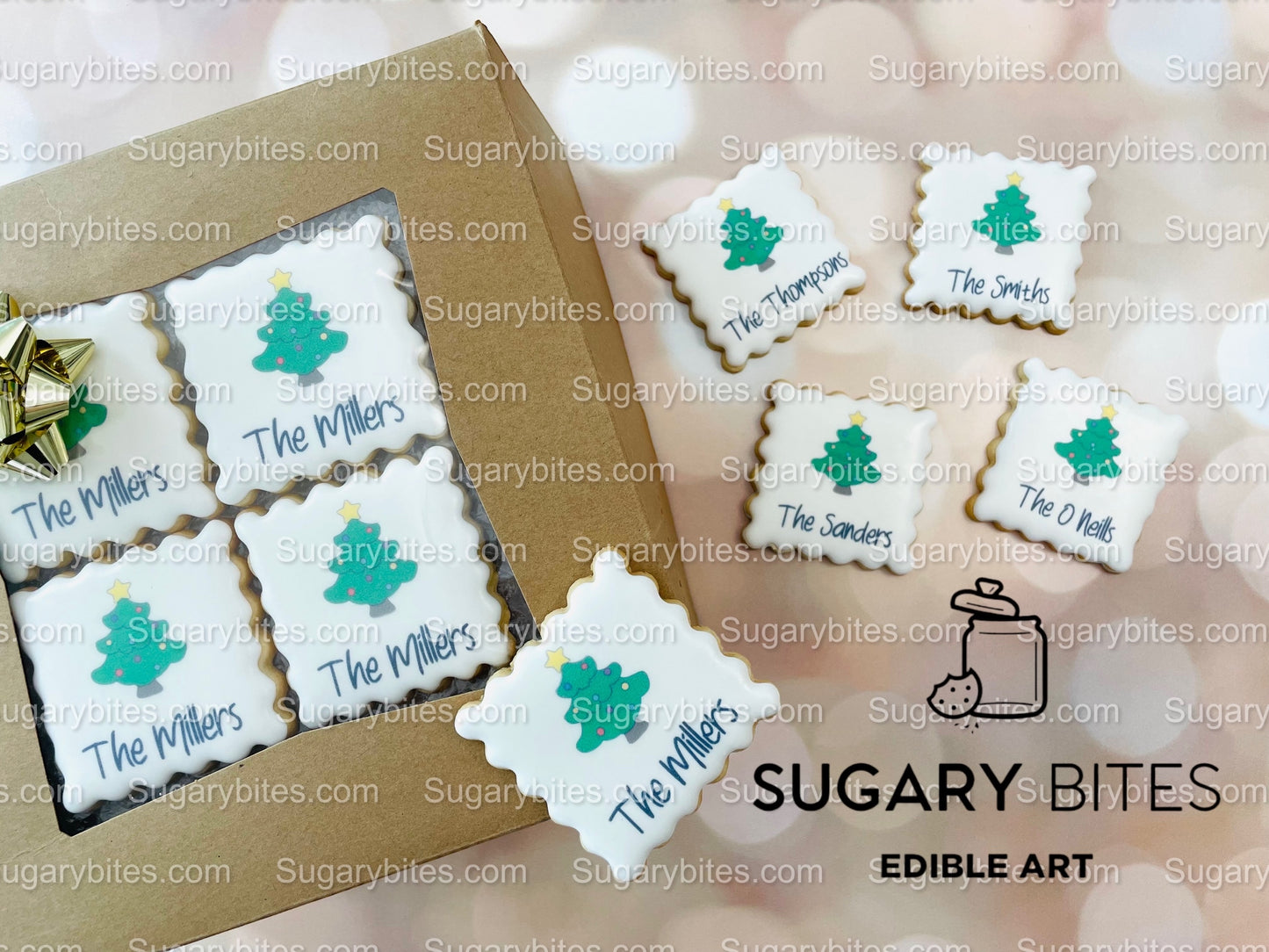 Edible Photo Cookie, Set of 12 Personalized Last Name or Name Edible Cookies, Customizable Printed Cookies, Highly Detailed Edible Image!