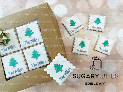 Edible Photo Cookie, Set of 12 Personalized Last Name or Name Edible Cookies, Customizable Printed Cookies, Highly Detailed Edible Image!