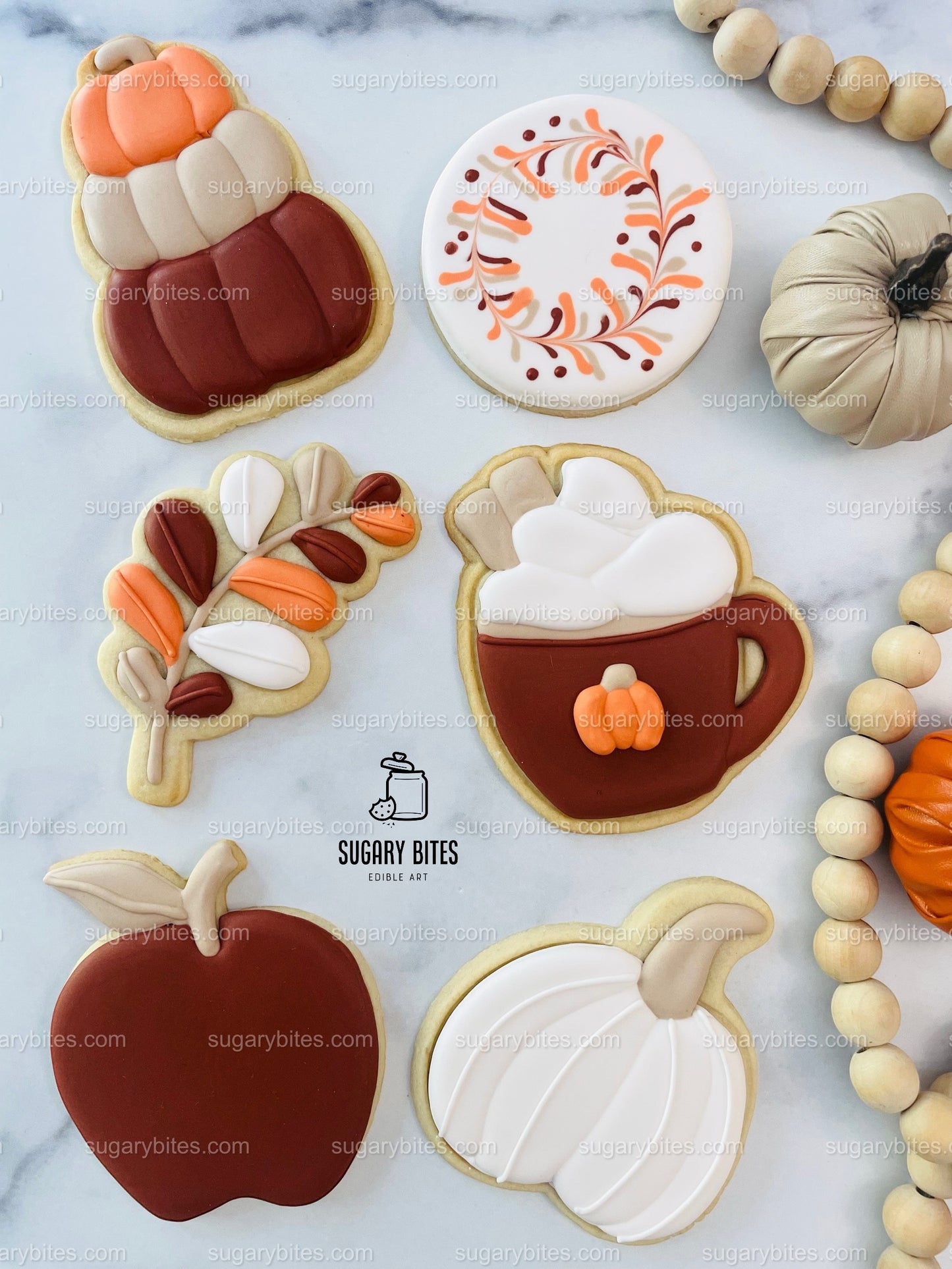 Fall Cookie Decorating Kit, ***INCLUDES 24 ITEMS*** Zoom Party Favors, Assorted Shaped Cookie Kit, (Large Cookies)