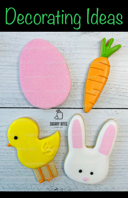 Easter Cookie Decorating Kit, Easter Spring DIY Sugar Cookie Kit, **INCLUDES 28 ITEMS**, (Large Cookies)… with Free Bonus!!!