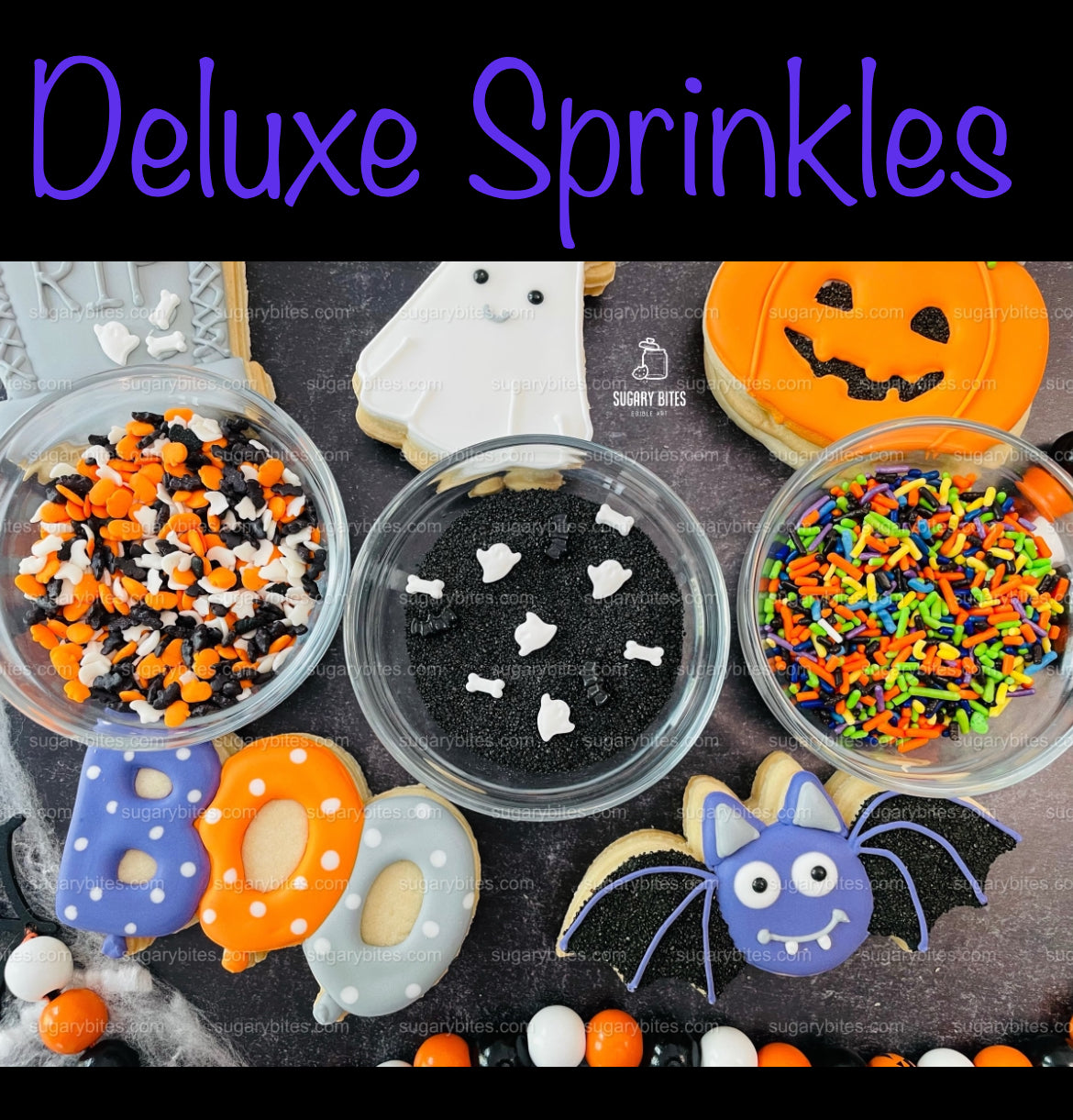 Halloween Cookie Decorating Kit, DIY Cookie Kit, (Large Cookies) ***INCLUDES 24 ITEMS*** With 4 Icing Bags & 3 Deluxe Sprinkle!!