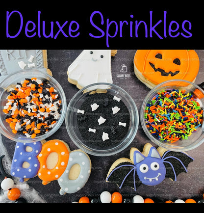 Halloween Cookie Decorating Kit, DIY Cookie Kit, (Large Cookies) ***INCLUDES 24 ITEMS*** With 4 Icing Bags & 3 Deluxe Sprinkle!!
