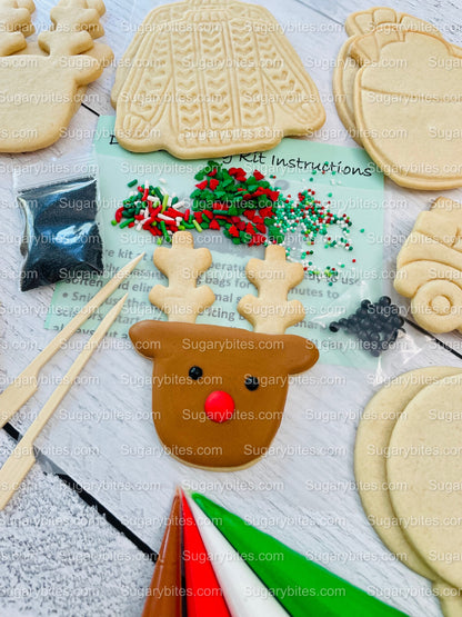 Christmas Cookie Decorating Kit, Christmas DIY Cookie Kit, (Large Cookies), ***INCLUDES 26 ITEMS*** with Free Bonus!!