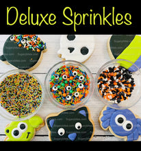 Load image into Gallery viewer, Halloween Cookie Decorating Kit, DIY Cookie Kit, (Large Cookies) ***INCLUDES 24 ITEMS*** With 4 Icing Bags &amp; 3 Deluxe Sprinkle!
