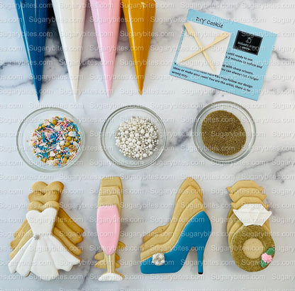 Bridal Shower Cookie Decorating kit, Wedding Cookie Kit *INCLUDES 24 ITEMS* Cookie DIY Kit, Wedding Favors!