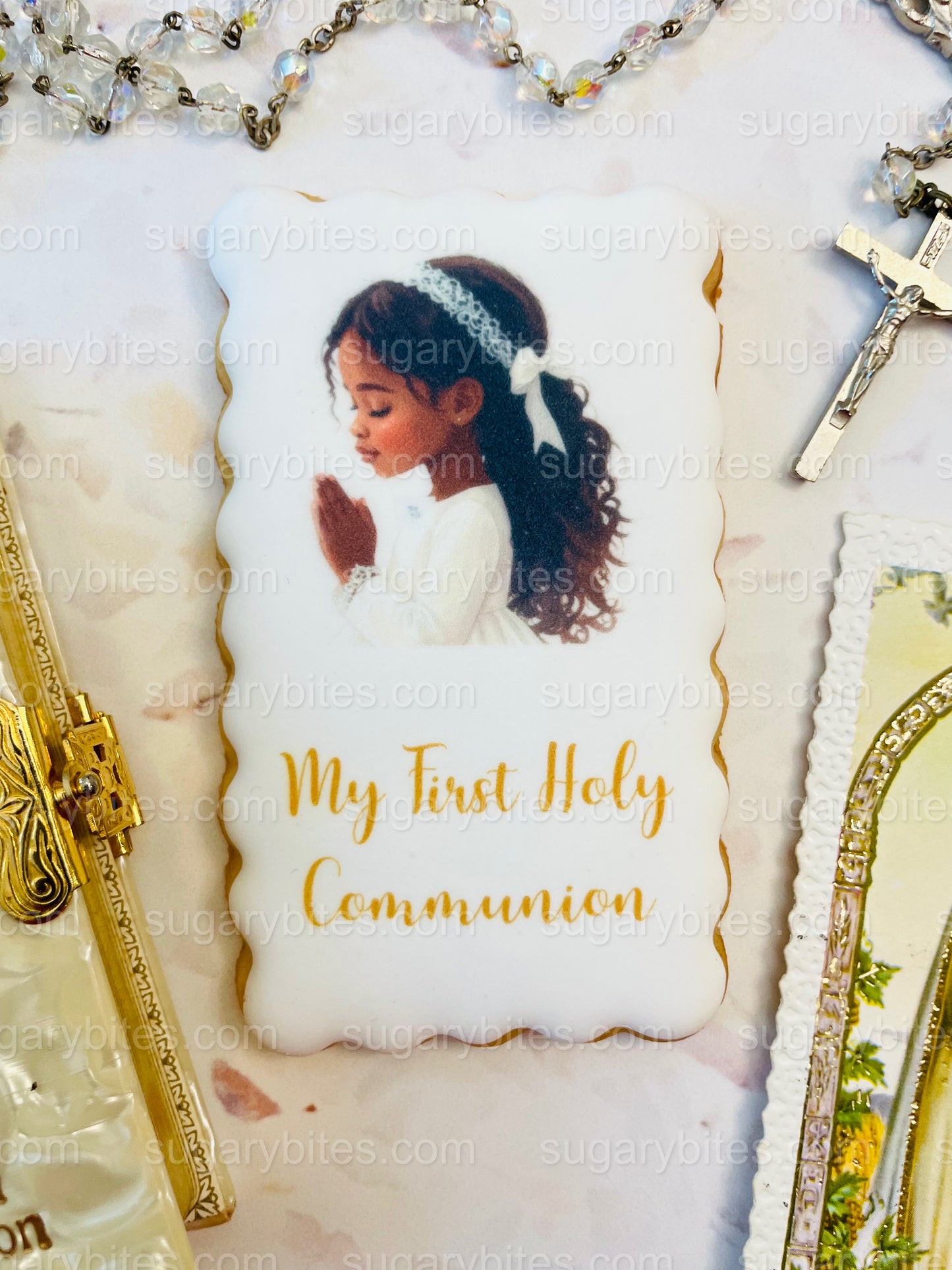 First Holy Communion Decorated Cookies – Handmade Printed Communion Cookies | Personalized Message | Sugar Vanilla or Gluten-Free