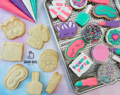 Pajama Party Cookie Decorating Kit, DIY Sleepover Sugar Cookie Kit, **INCLUDES 26 ITEMS**, (Large Cookies)… with Deluxe Sprinkles!!!