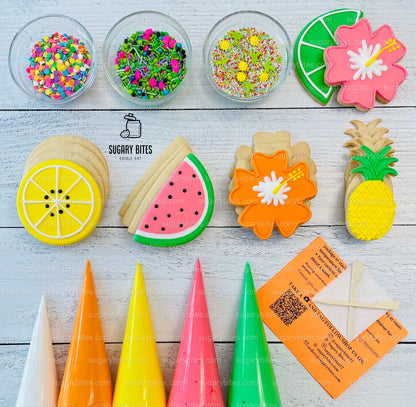 Summer Cookie Decorating Kit, ***INCLUDES 25 ITEMS***** Zoom Party Favors, Assorted Shaped Cookie Kit (Large Cookies) plus Free Bonus!!!