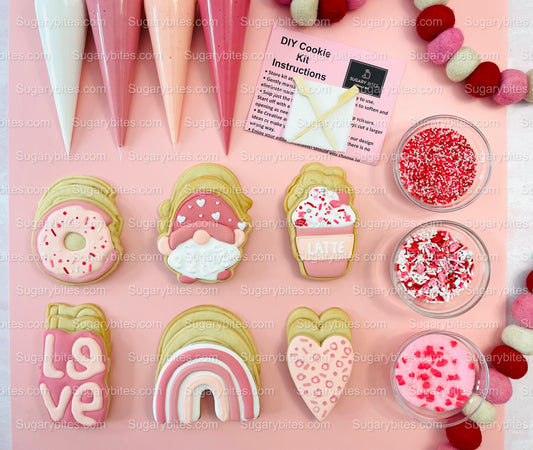Valentine’s Day Cookie Decorating Kit, Heart DIY Cookie Kit, **INCLUDES 24 ITEMS** (Large Cookies), Deluxe Sprinkles Included!!!