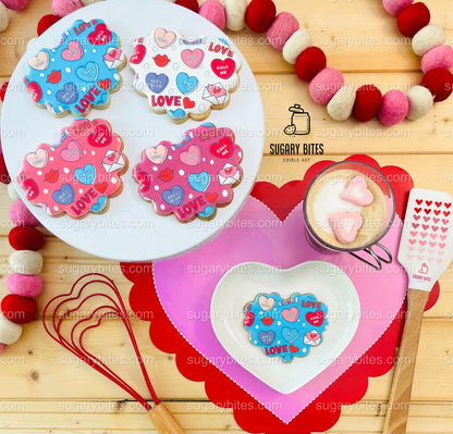 Valentine’s Day Cookie Set, Frenchie Cookie Set, Valetines Gift,**SET of 12 Cookies**