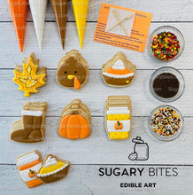 Load image into Gallery viewer, Fall Cookie Decorating Kit, Fall DIY Decorating Cookies Kit, (Large Cookies), **INCLUDES 24 ITEMS**, with 4 Icing Bags and 3 Sprinkles!
