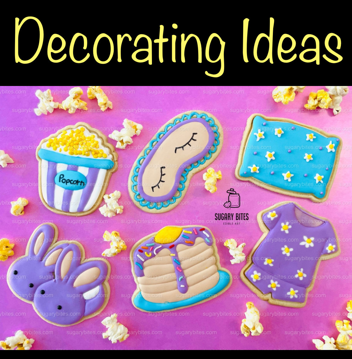Pajama Party Cookie Decorating Kit, DIY Slumber Sugar Cookie Kit, **INCLUDES 24 ITEMS**, (Jumbo Large Cookies)… with Deluxe Sprinkles!!!