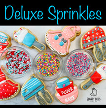 Load image into Gallery viewer, Baking Themed Cookie Decorating Kit, DIY Baking Sugar Cookie Kit, **INCLUDES 24 ITEMS**, (Large Cookies)… with Deluxe Sprinkles!!!
