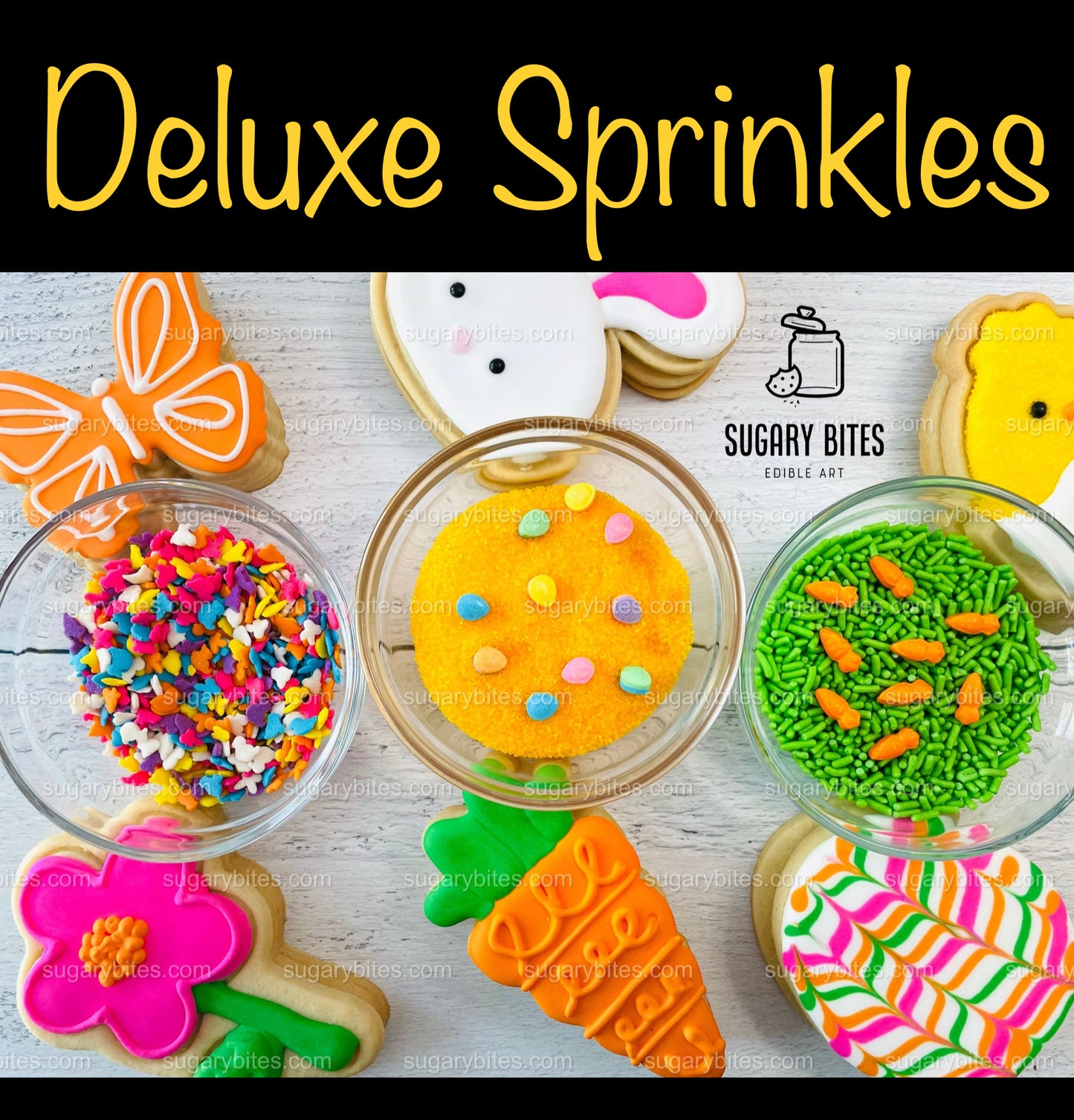 Easter Cookie Decorating Kit, DIY Spring Sugar Cookie Decorating Kit, **INCLUDES 24 ITEMS**, (Large Cookies)… with Free Bonus!!!