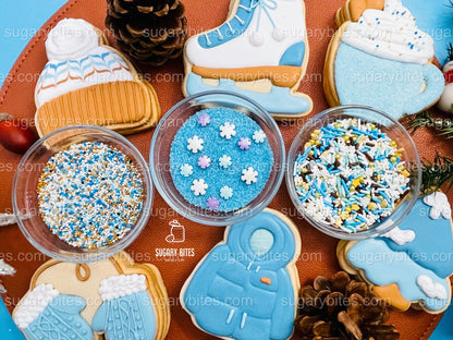 Christmas Cookie Decorating Kit, Winter Theme, Icing Bags, Sprinkles